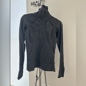Race Your Pace 1/2 Zip Gray Herringbone Pullover